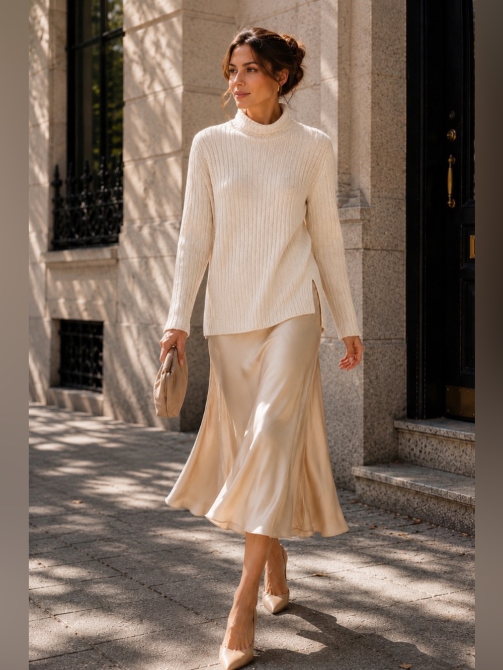 Vince Wool Cashmere Ribbed Turtleneck Sweater XS Ivory Cream Luxury Knit Soft